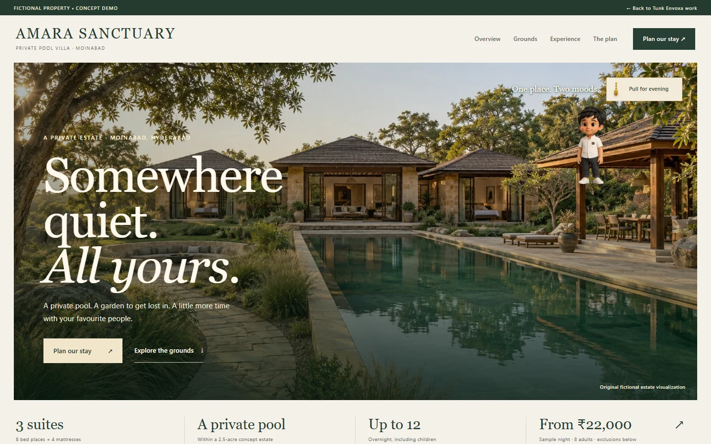 Amara Sanctuary website design preview